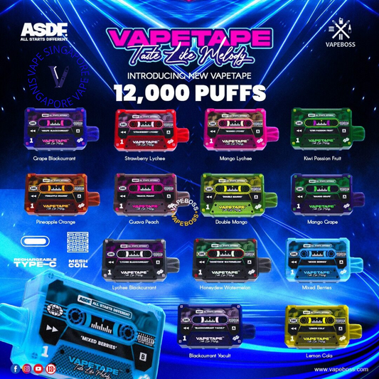 Vape Tape 12,000 puff disposable vape - Vape Singapore SG Vape