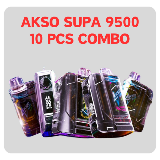 Akso Supa 9500 Puff 10 Pcs Combo - Vape Singapore SG Vape