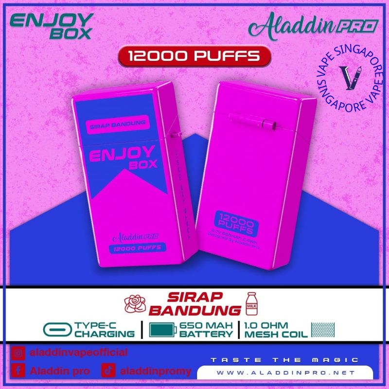Aladdin Pro Enjoy Box 12,000 puff - Vape Singapore SG Vape
