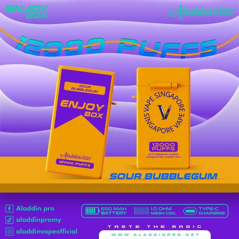Aladdin Pro Enjoy Box 12,000 puff - Vape Singapore SG Vape