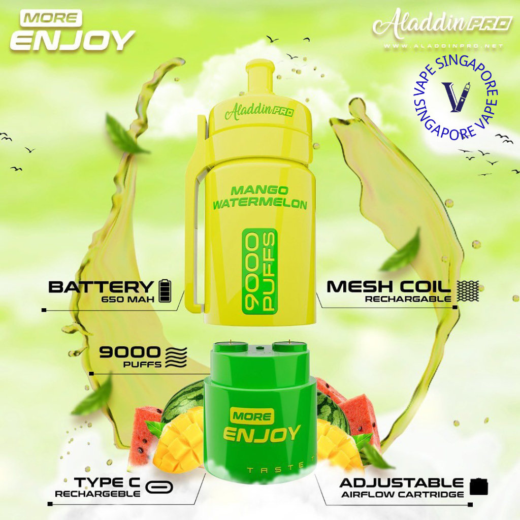 Aladdin Pro More Enjoy 9000 Puff Vape - Vape Singapore SG Vape