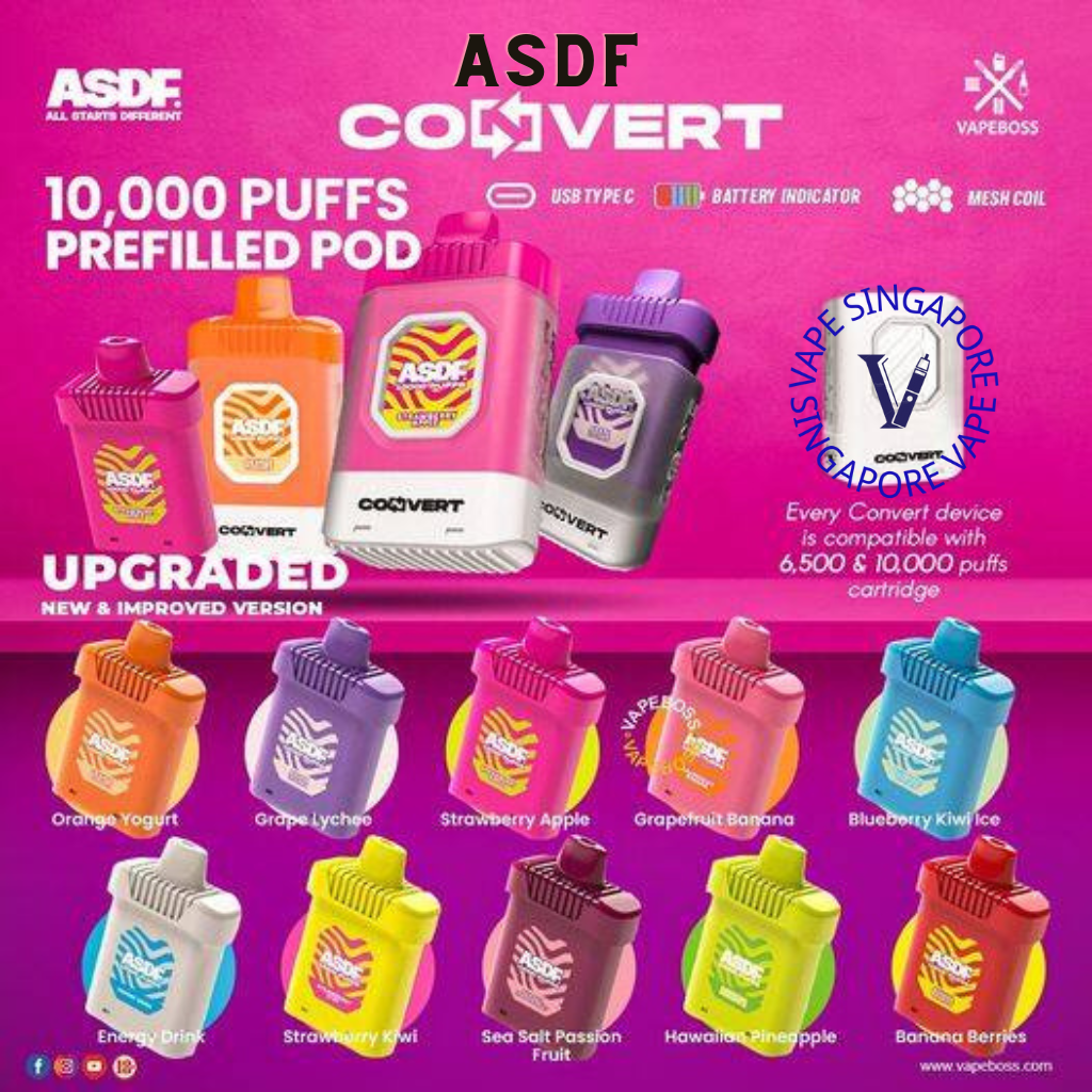 ASDF Convert 10,000 Puff (Prefilled Pod) - Vape Singapore SG Vape