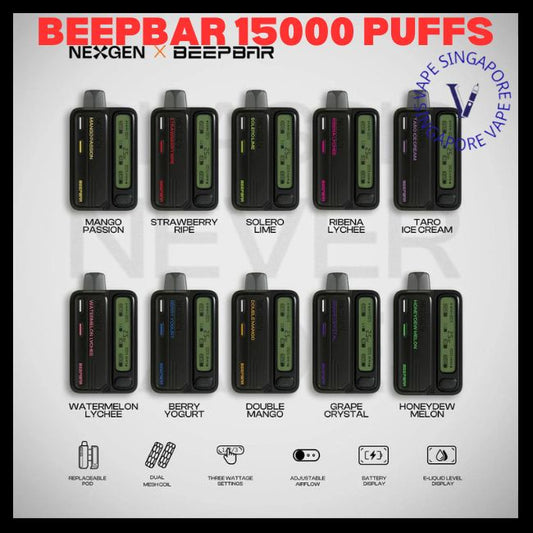 Beepbar 15000 Puffs Cartridge Or Device - Vape Singapore SG Vape