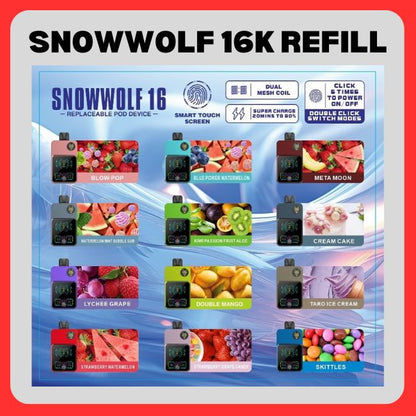Snowwolf 16000 Puff Refill Cartridge - Vape Singapore SG Vape