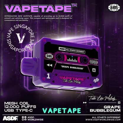 Vape Tape 12,000 puff disposable vape - Vape Singapore SG Vape