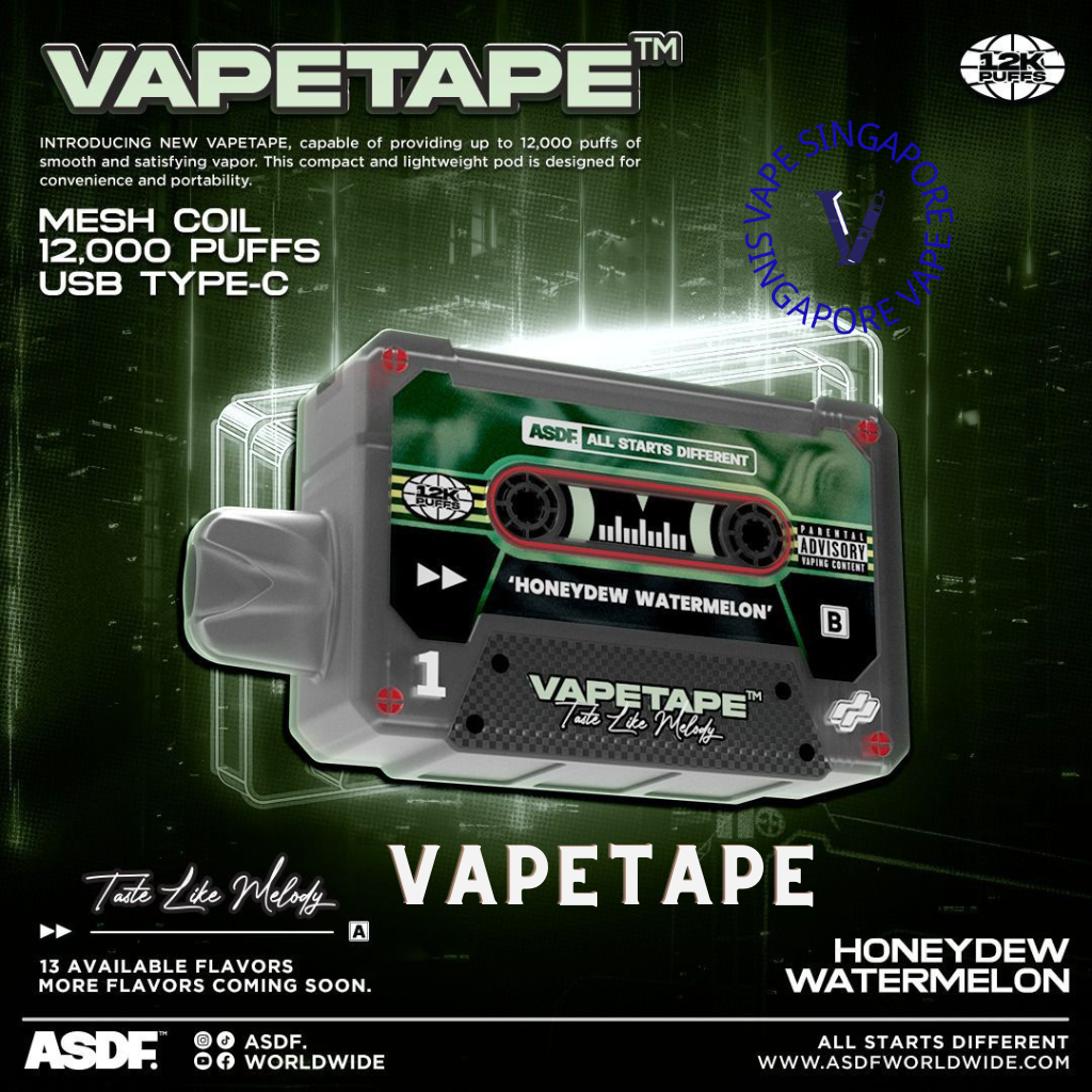 Vape Tape 12,000 puff disposable vape - Vape Singapore SG Vape