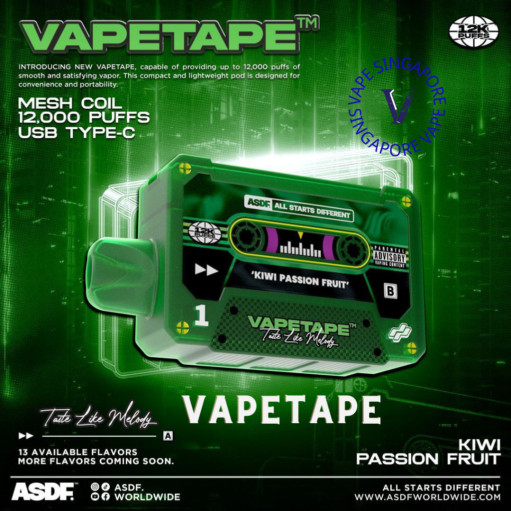 Vape Tape 12,000 puff disposable vape - Vape Singapore SG Vape