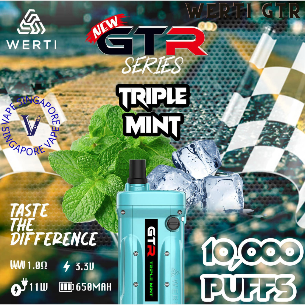 Werti GTR 10,000 puff disposable vape - Vape Singapore SG Vape